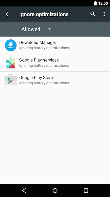 Battery Ignore List